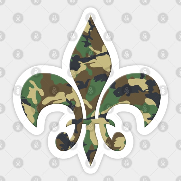 CAMO Fleur Del Lis NOLA New Orleans Sticker by TeeCreations